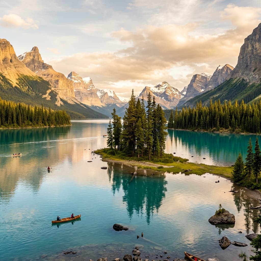 Mountains above a glacial lake